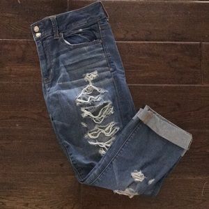 American Eagle Ripped Artist Crop Jeans